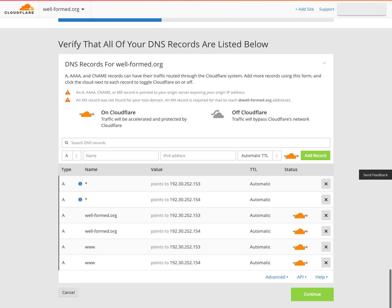 CloudFlare - Verify DNS Records